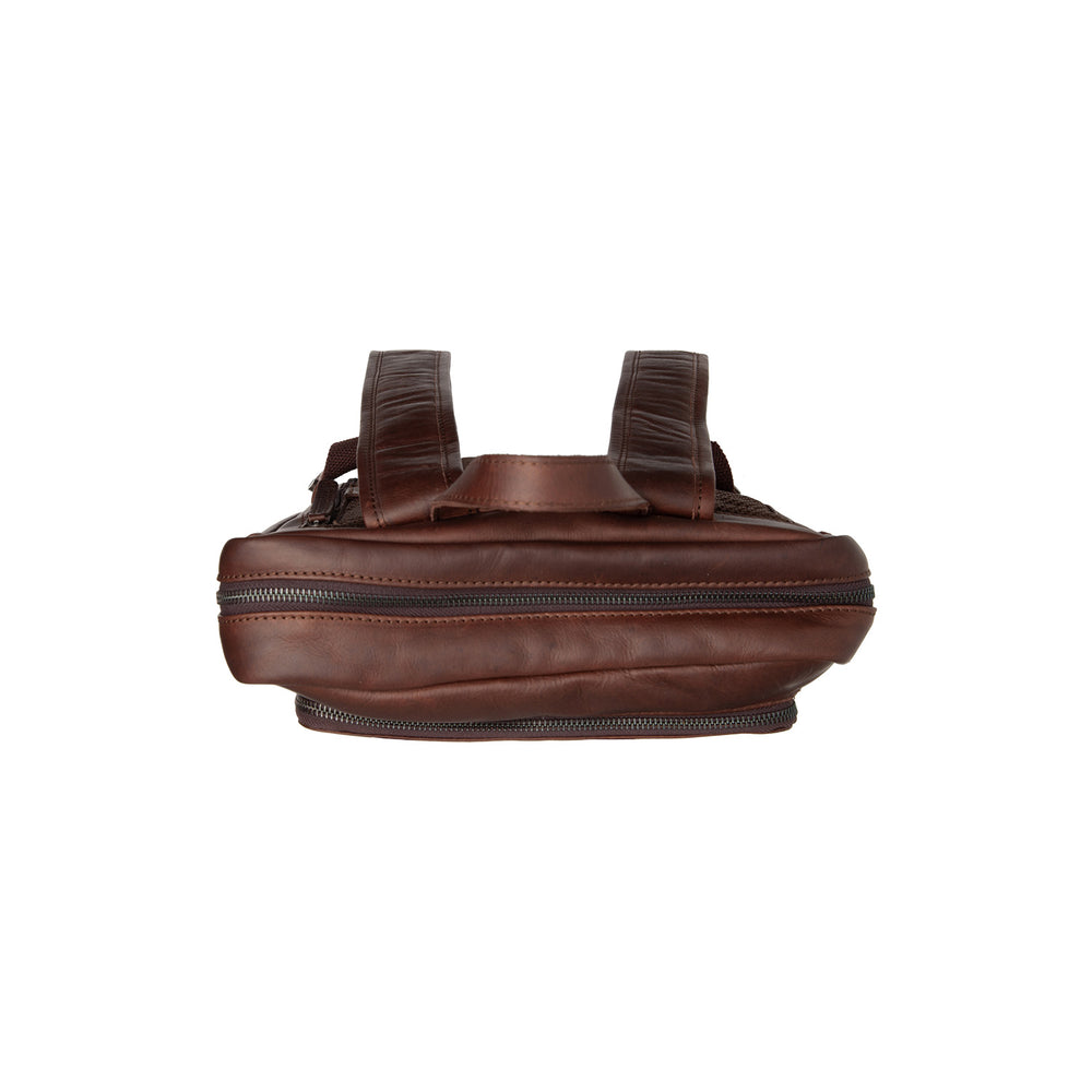 Leather Laptop Backpack Brown Jasper
