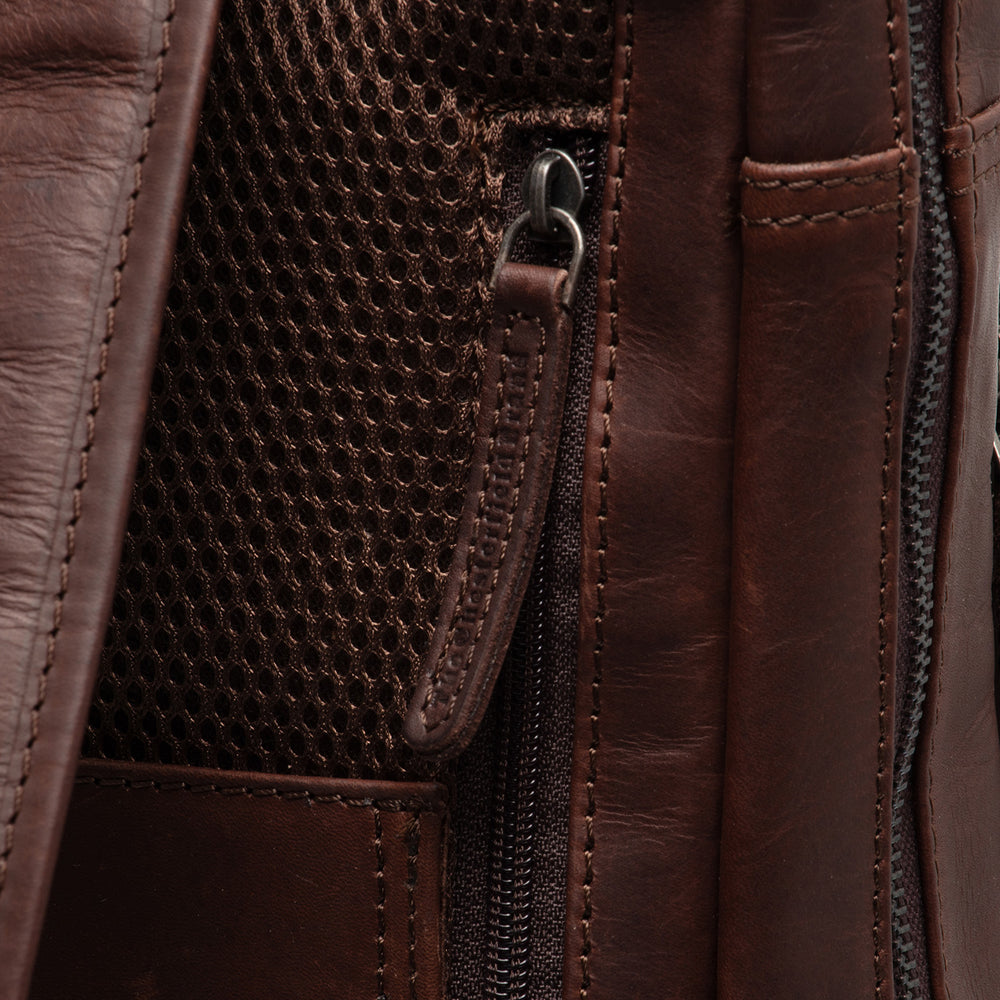 Leather Laptop Backpack Brown Jasper