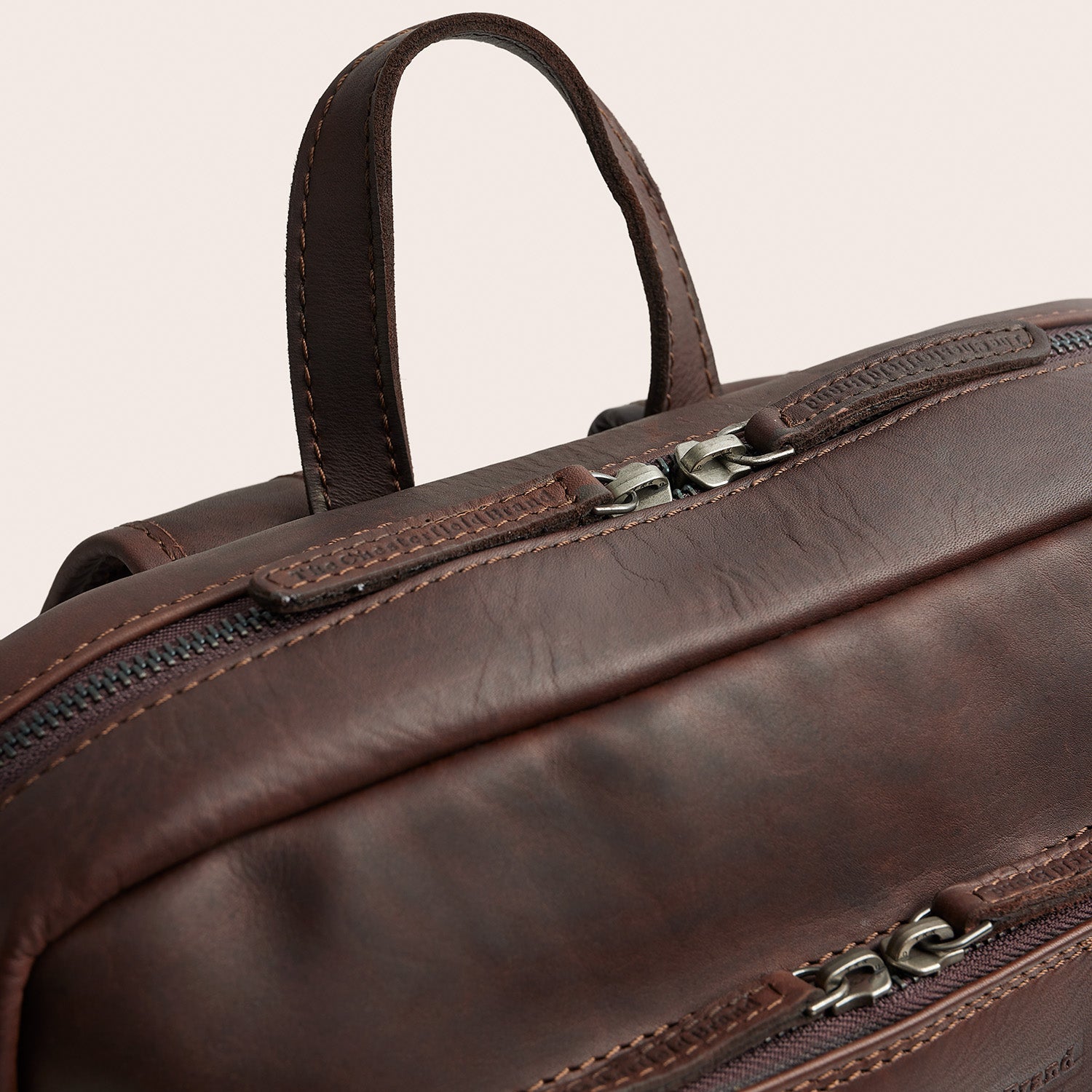 Leather Laptop Backpack Brown Jasper
