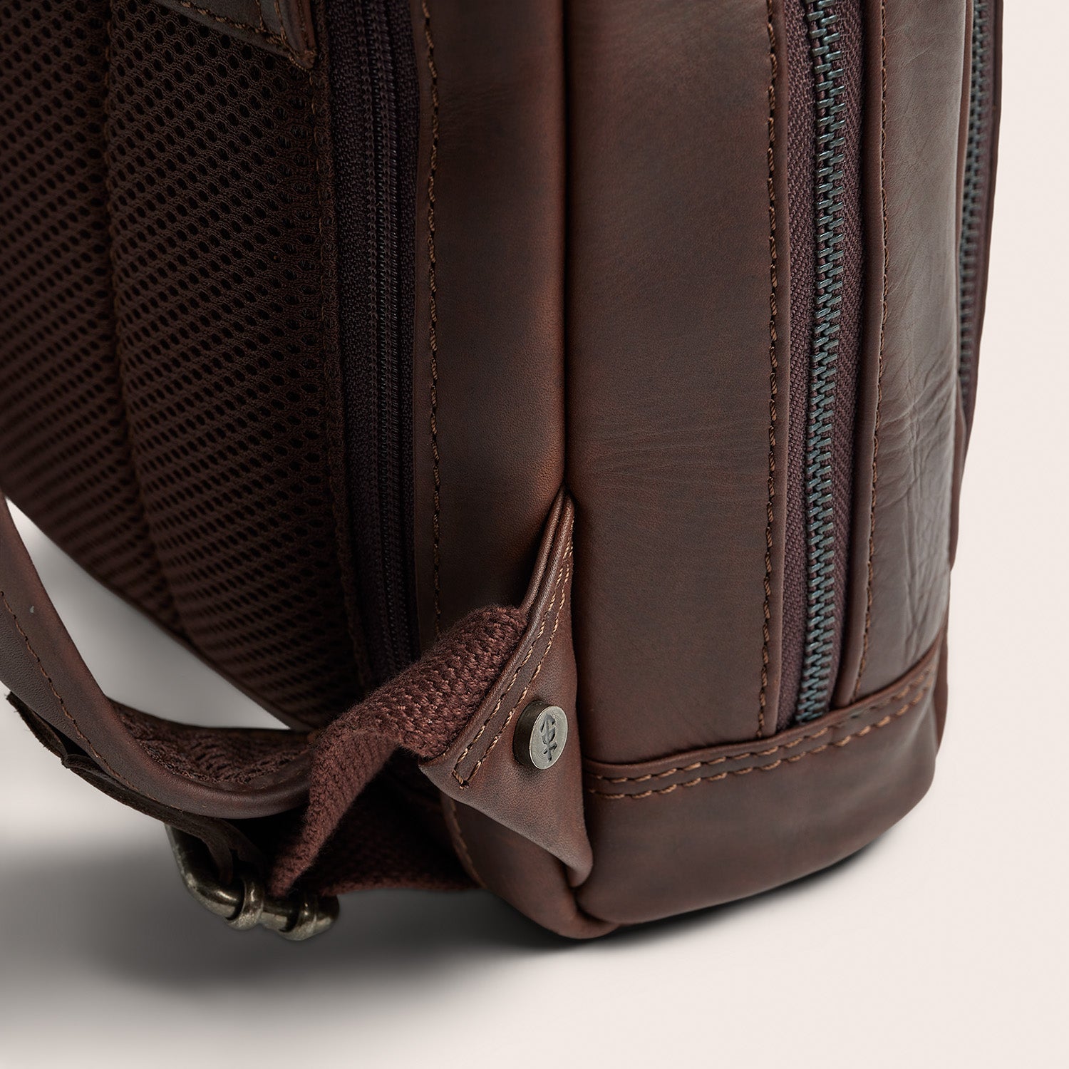 Leather Laptop Backpack Brown Jasper