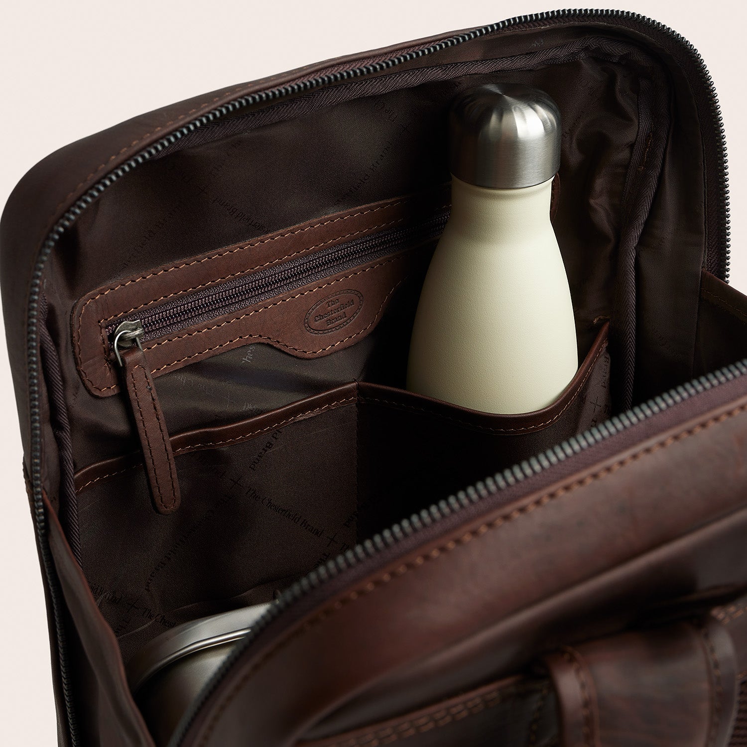 Leather Laptop Backpack Brown Jasper