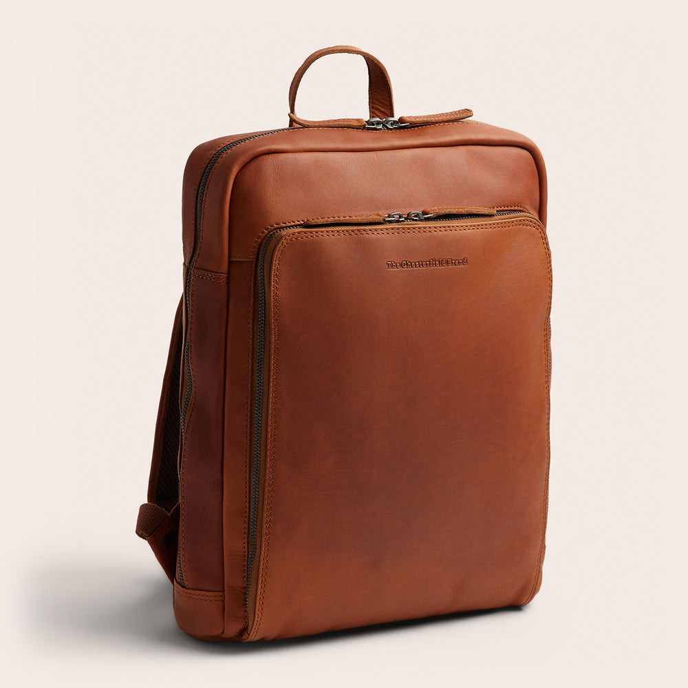 Leather Laptop Backpack Cognac Jasper