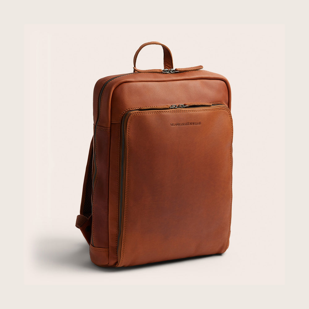 Leather Laptop Backpack Cognac Jasper