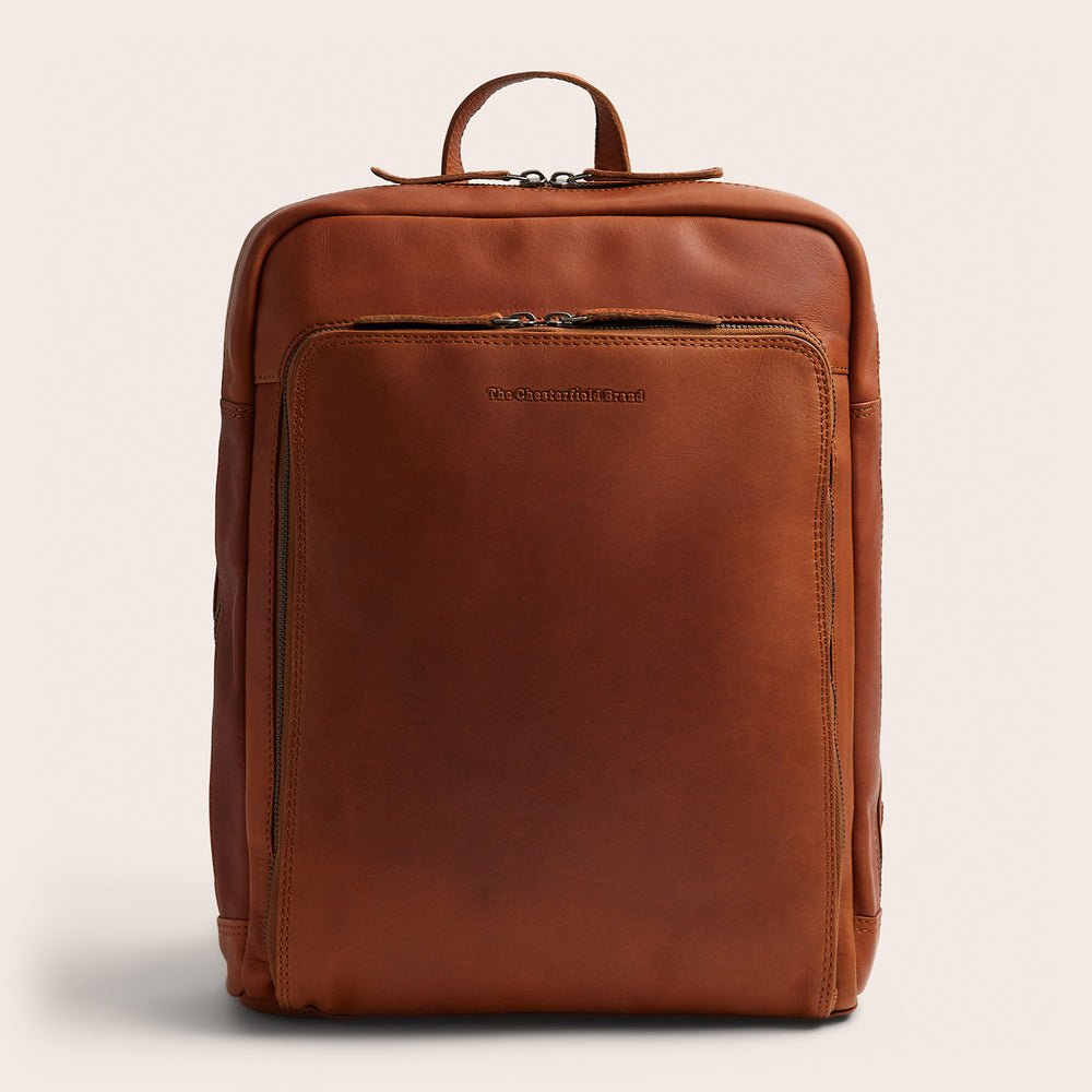 Leather Laptop Backpack Cognac Jasper