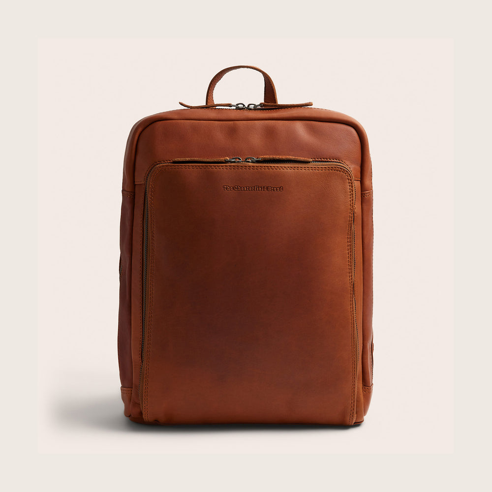 Leather Laptop Backpack Cognac Jasper