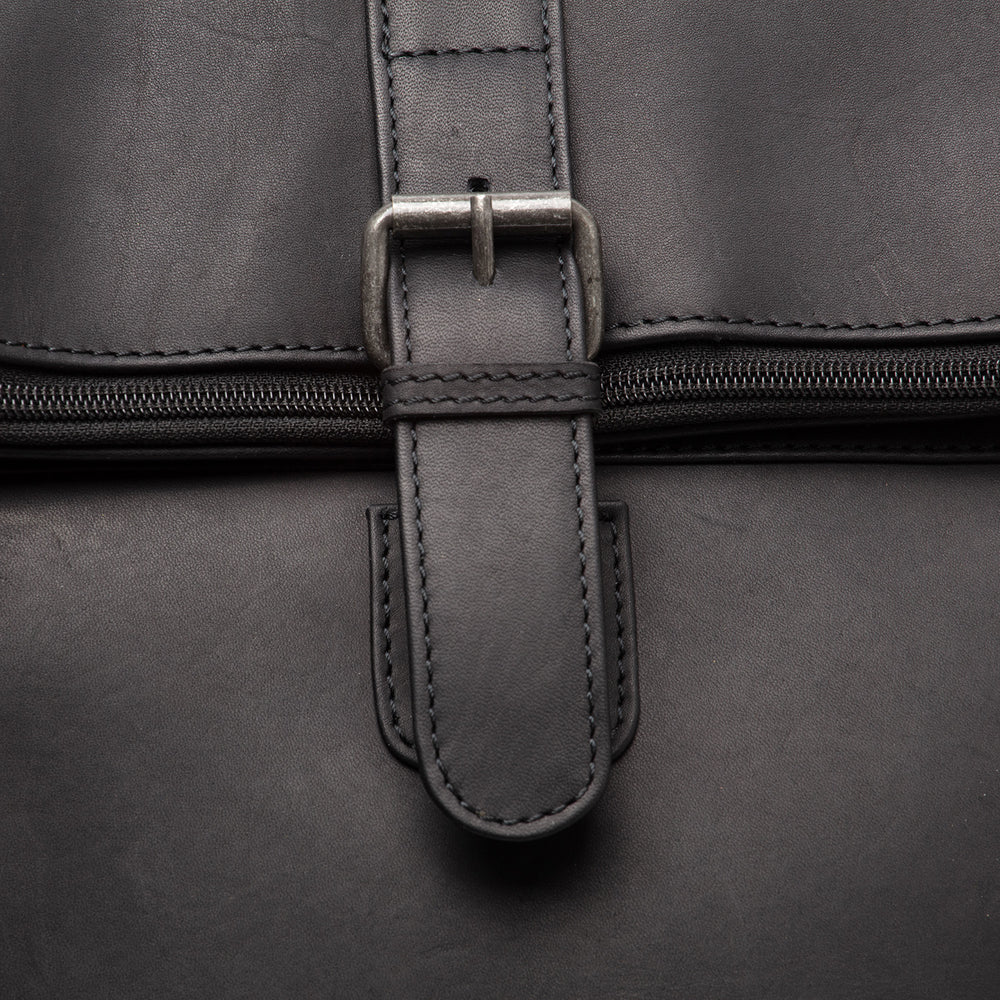 Leder Laptop Rucksack Schwarz Larsson