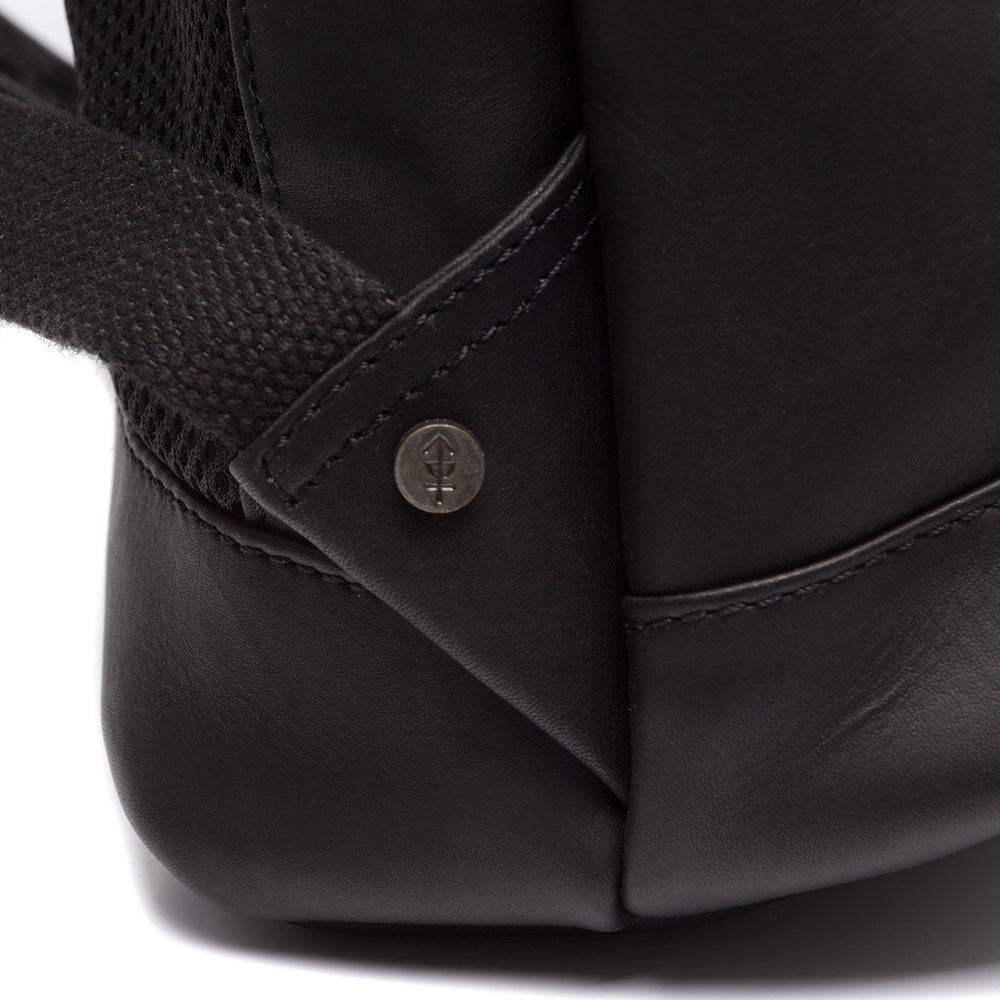 Leder Laptop Rucksack Schwarz Larsson