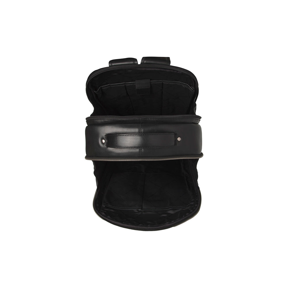 Leder Laptop Rucksack Schwarz Maggiore