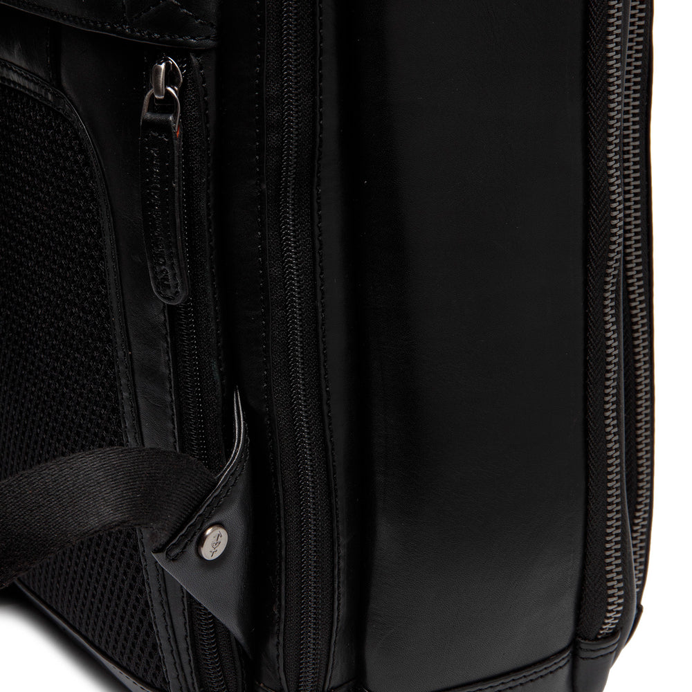 Leder Laptop Rucksack Schwarz Maggiore