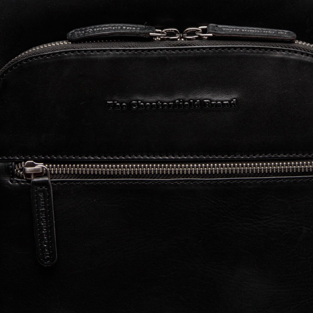 Leder Laptop Rucksack Schwarz Maggiore