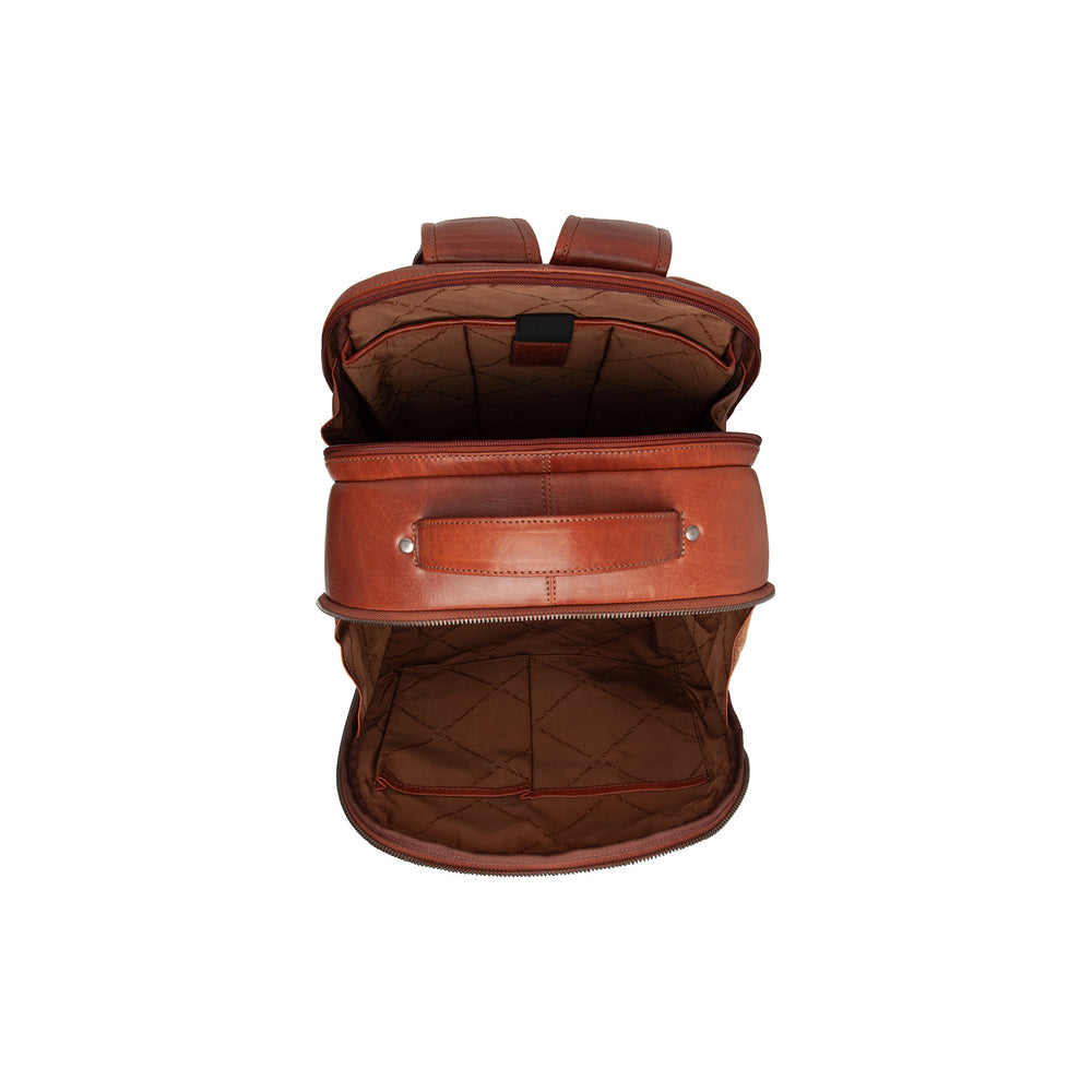 Leather Laptop Backpack Cognac Maggiore
