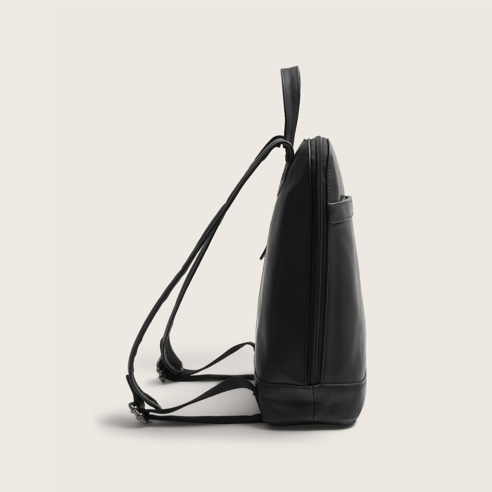 Leather Backpack Black Tigris