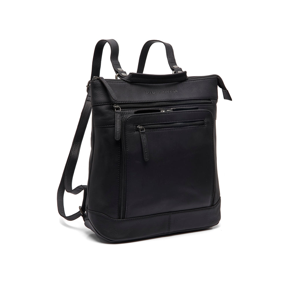 Leather Laptop Backpack Black Caldero