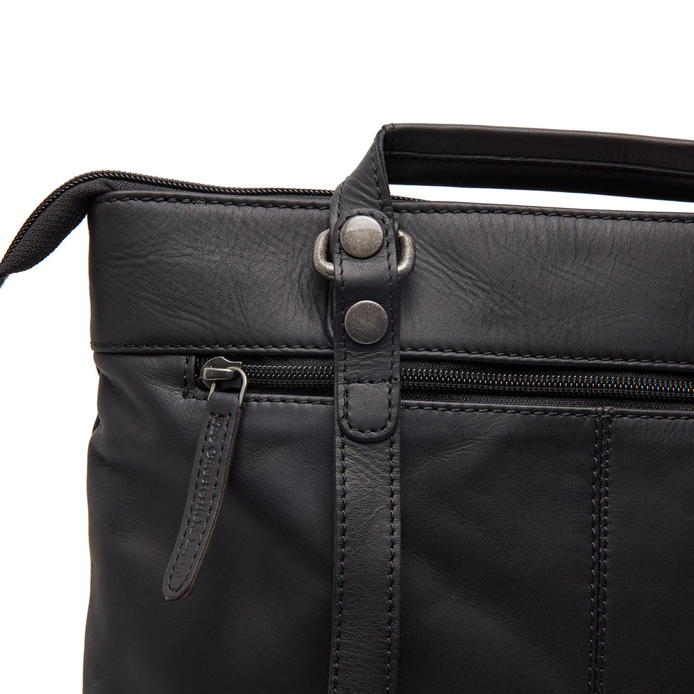 Leather Laptop Backpack Black Caldero