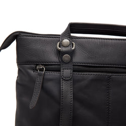 Leder Rucksack Schwarz Caldero