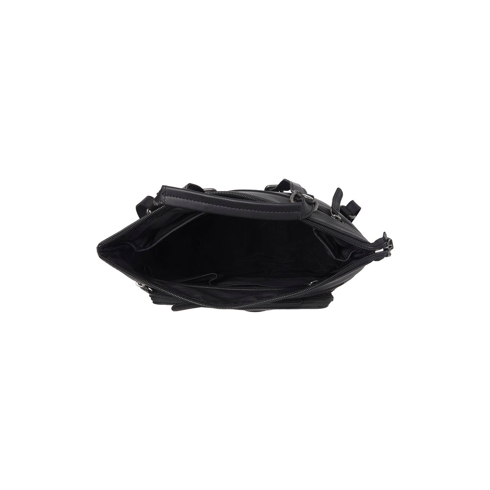 Leather Laptop Backpack Black Caldero