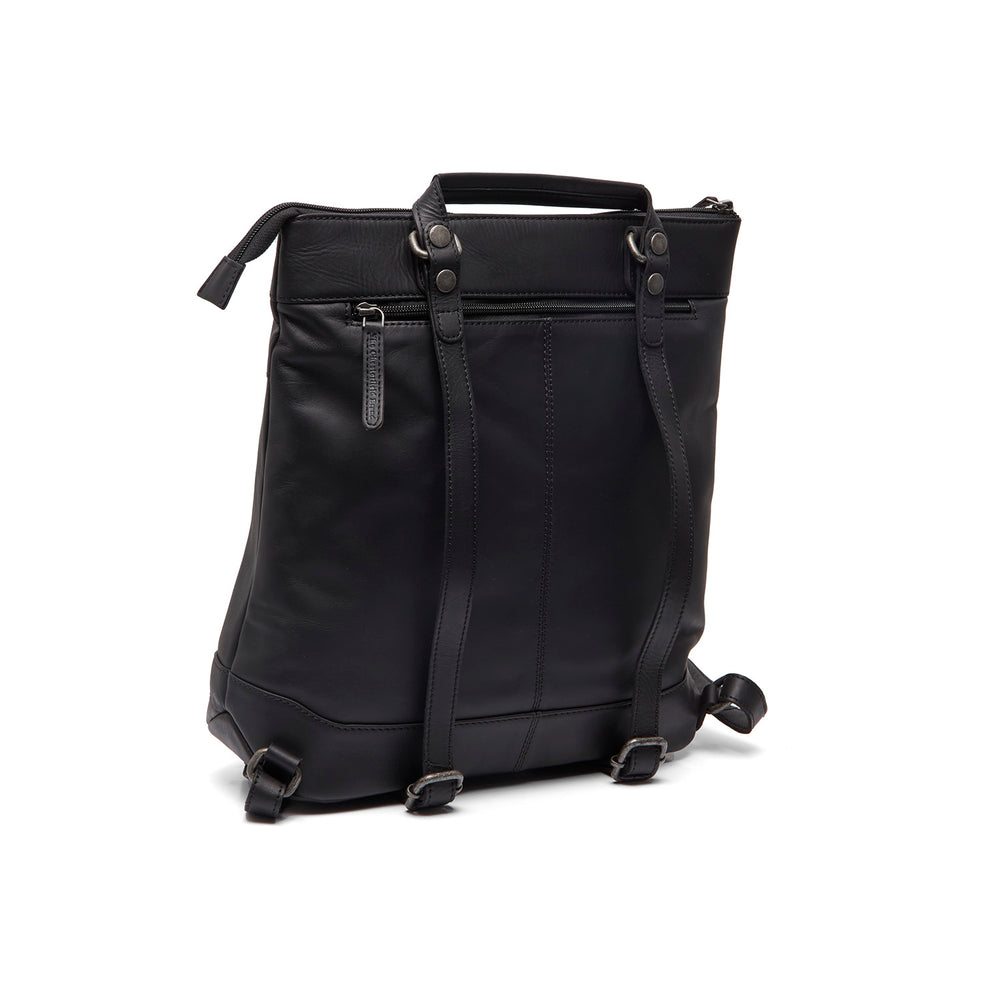 Leather Laptop Backpack Black Caldero