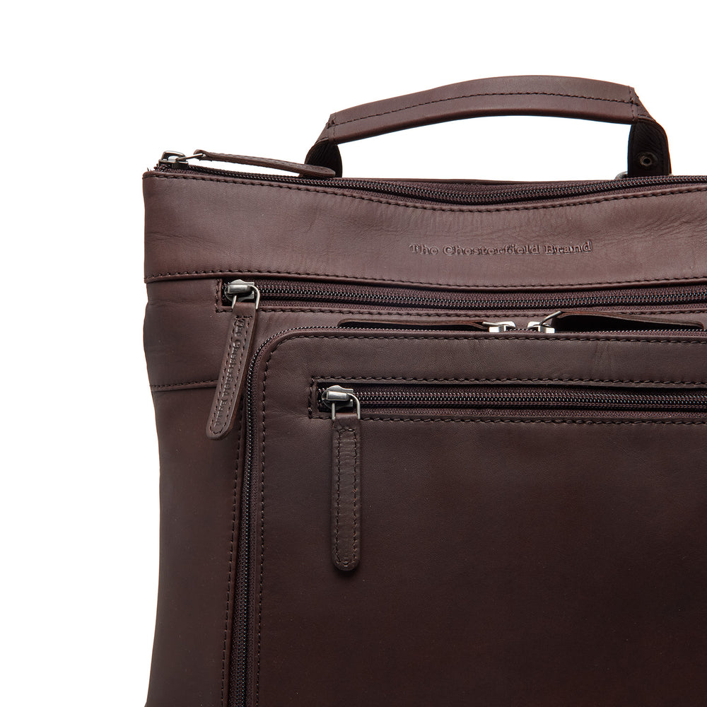 Leather Laptop Backpack Brown Caldero