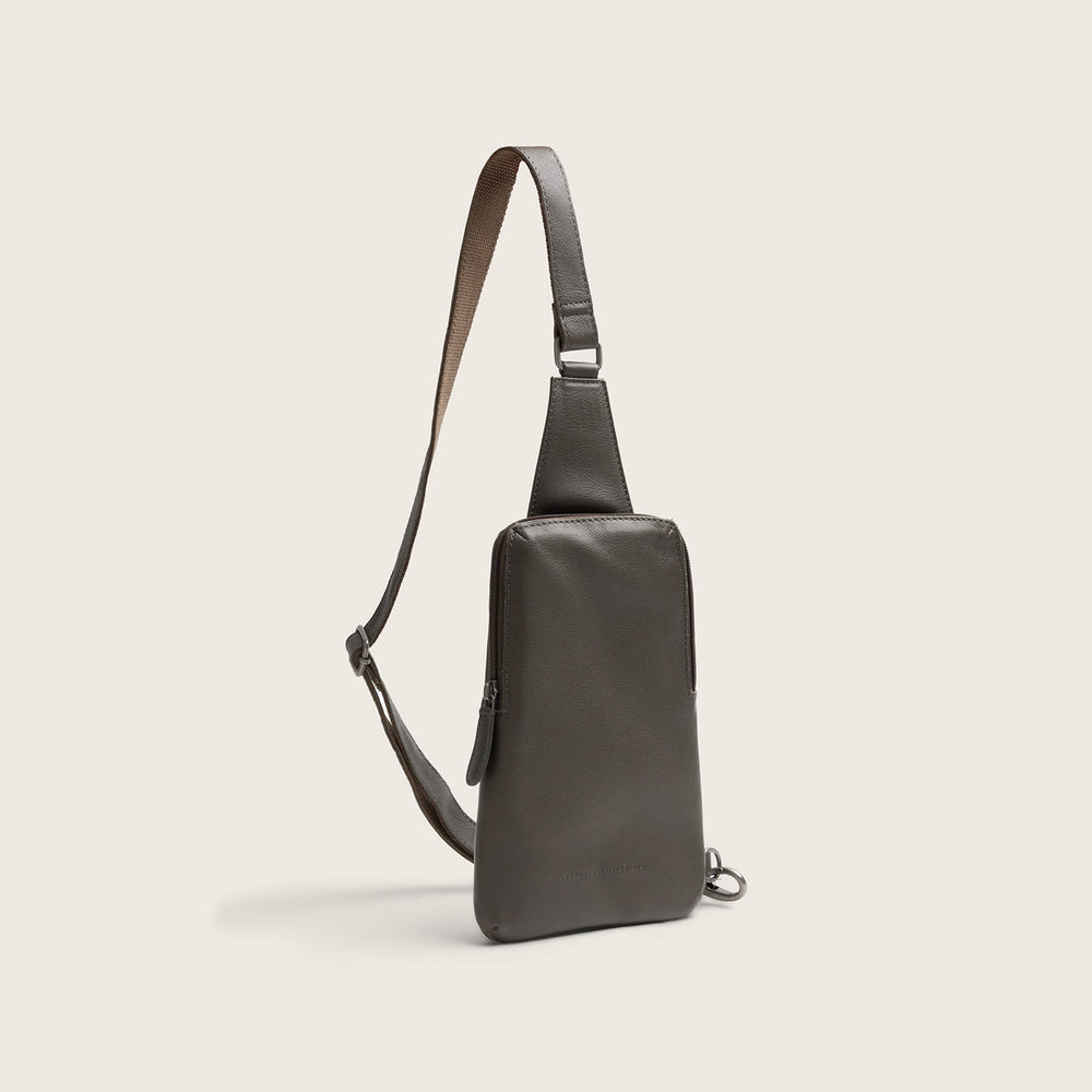 Leather Sling Bag Clay Grey Isley