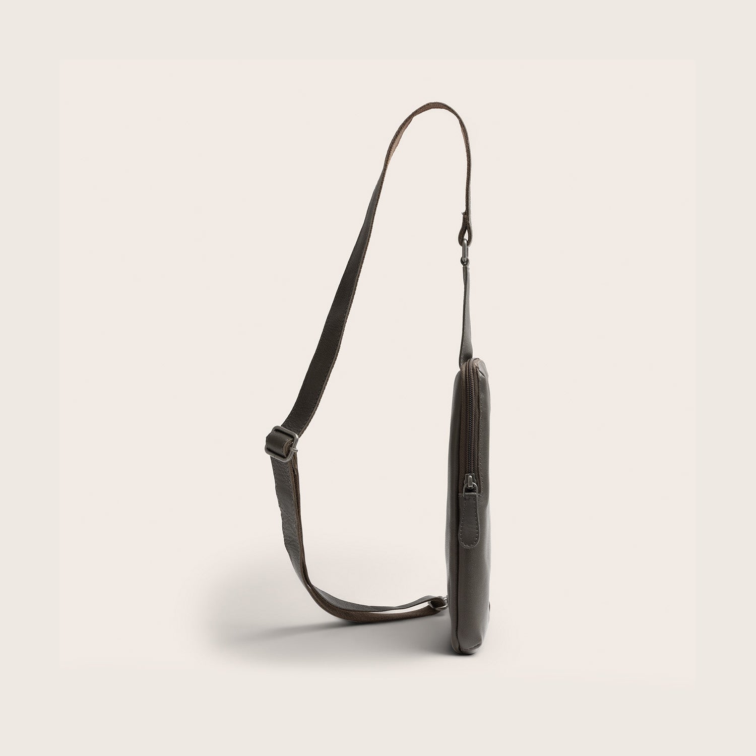 Leather Sling Bag Clay Grey Isley