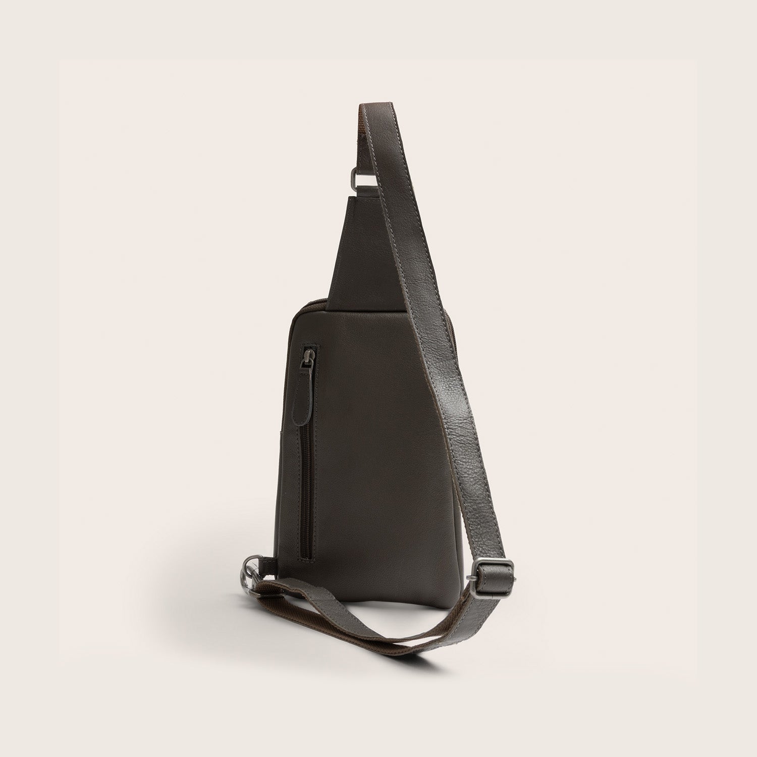 Leather Sling Bag Clay Grey Isley
