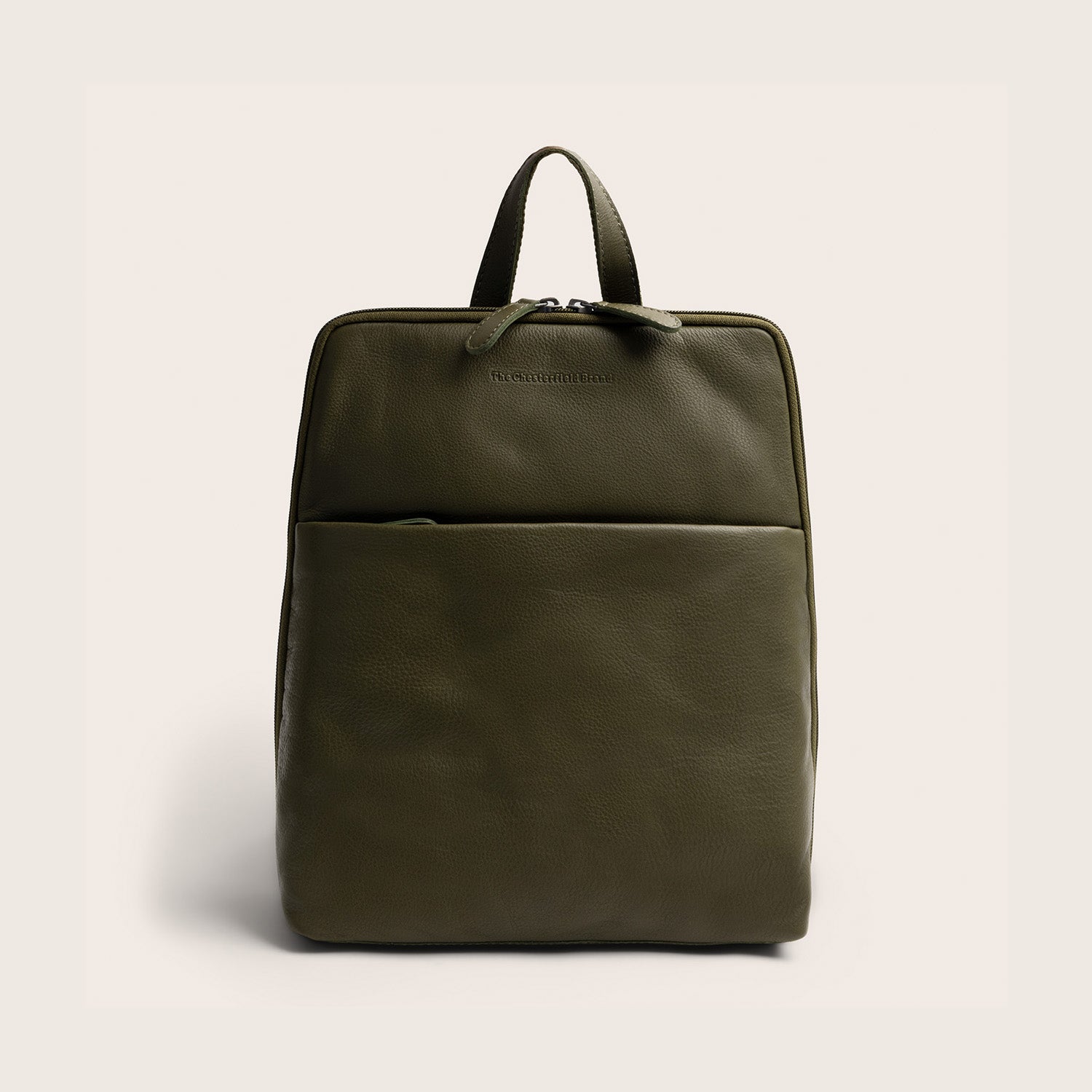 Leather Backpack Olive Green Ilara