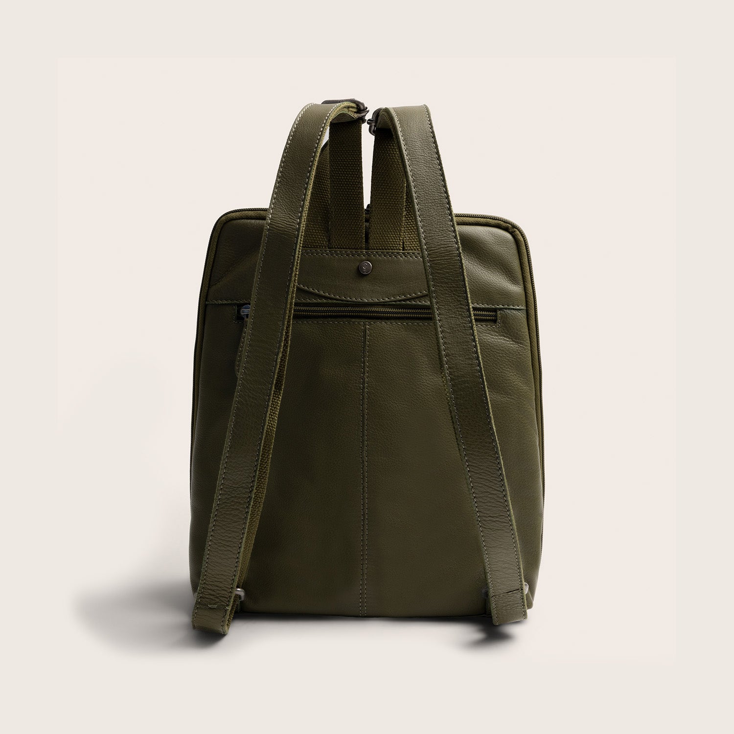 Leather Backpack Olive Green Ilara