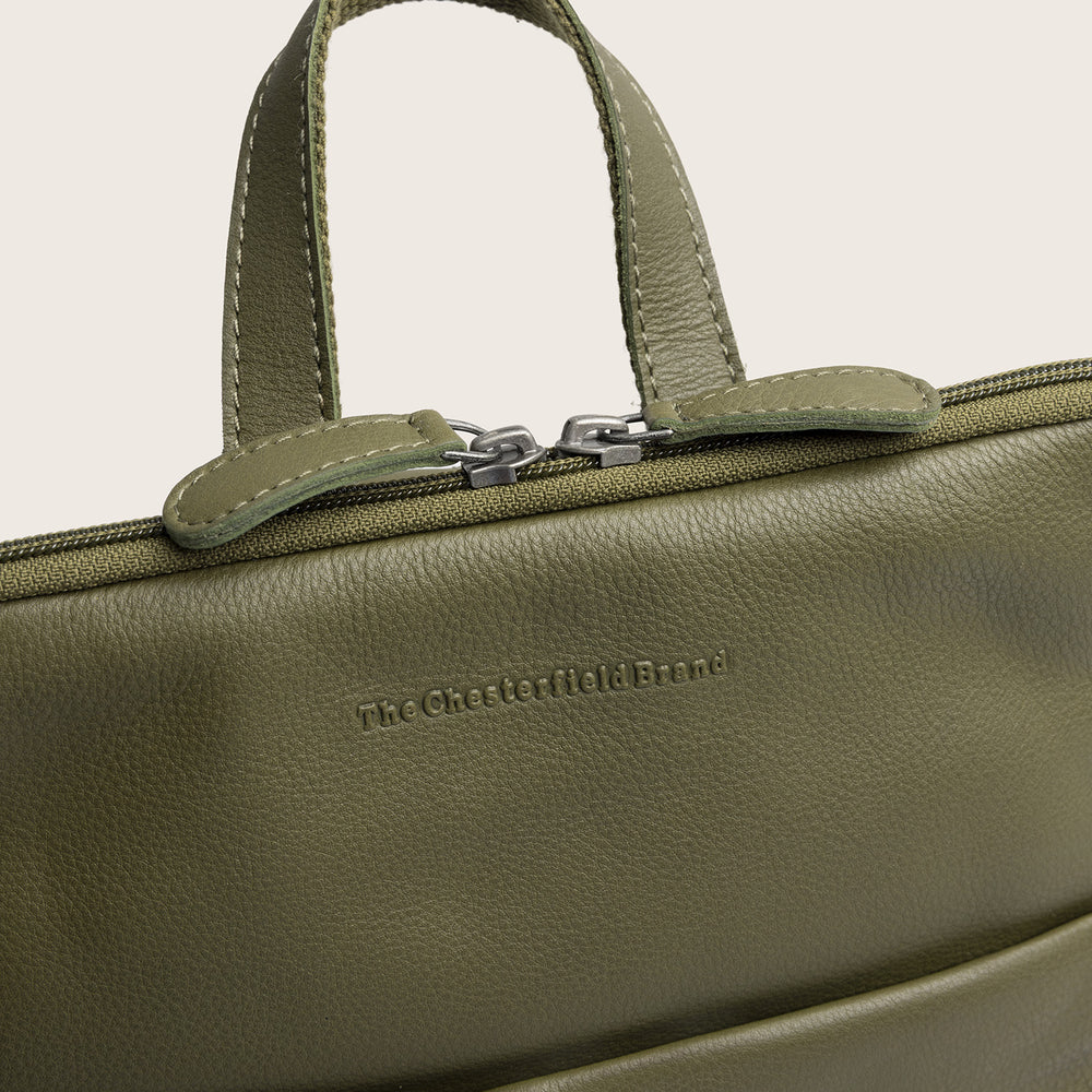 Leather Backpack Olive Green Ilara