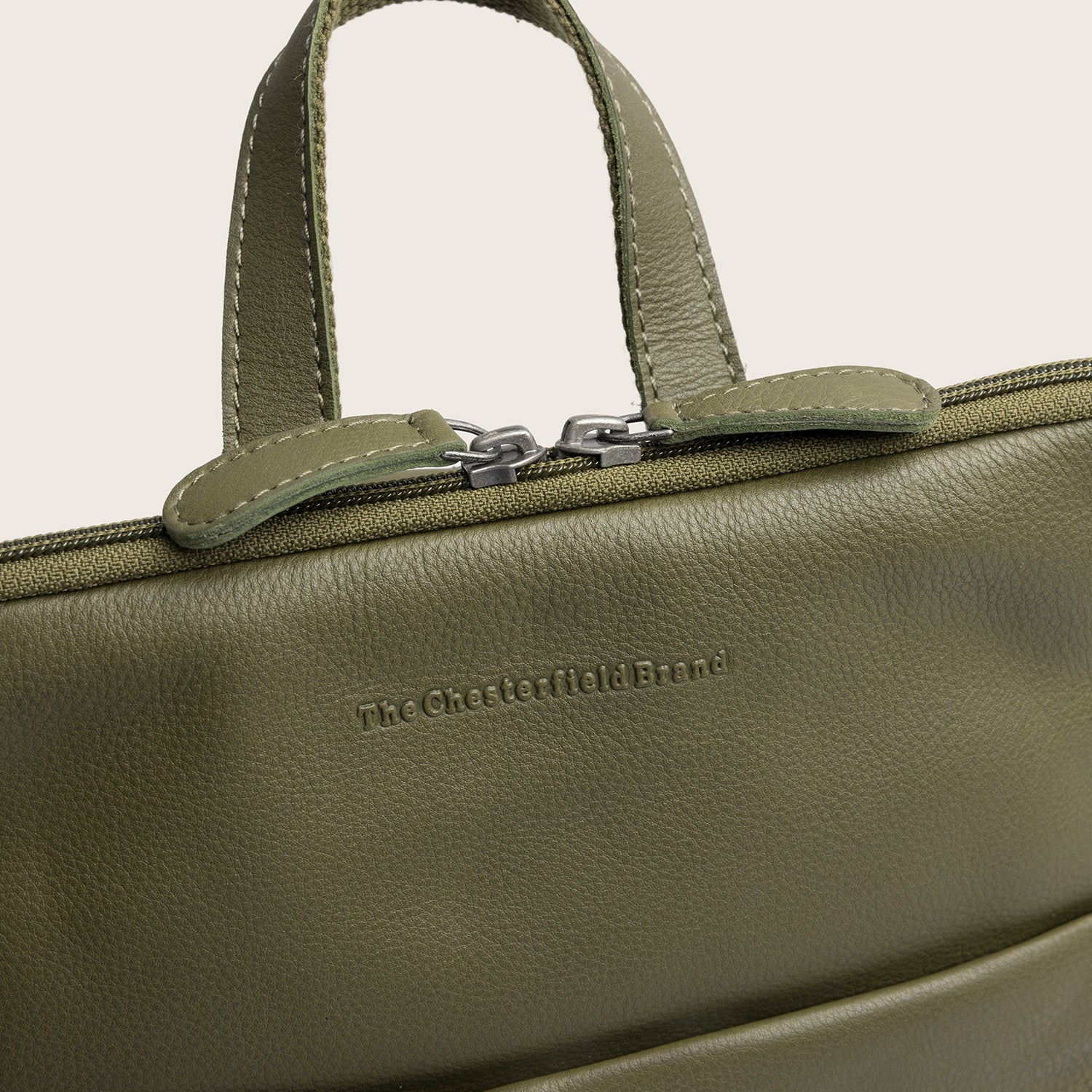 Leather Backpack Olive Green Ilara