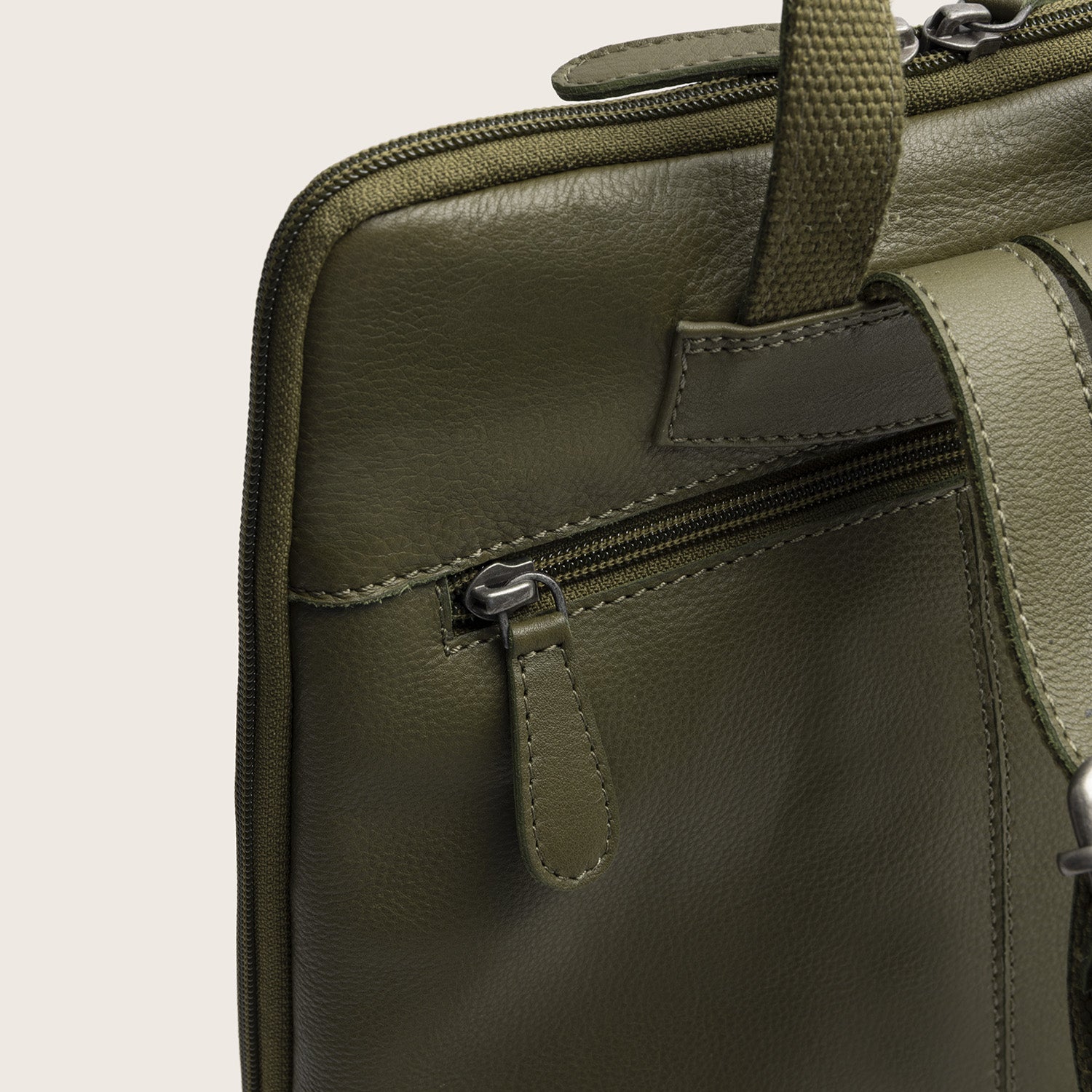 Leather Backpack Olive Green Ilara