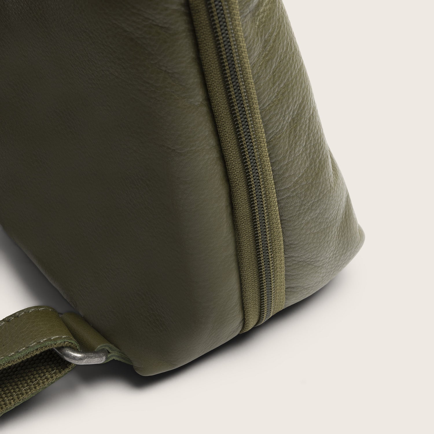 Leather Backpack Olive Green Ilara