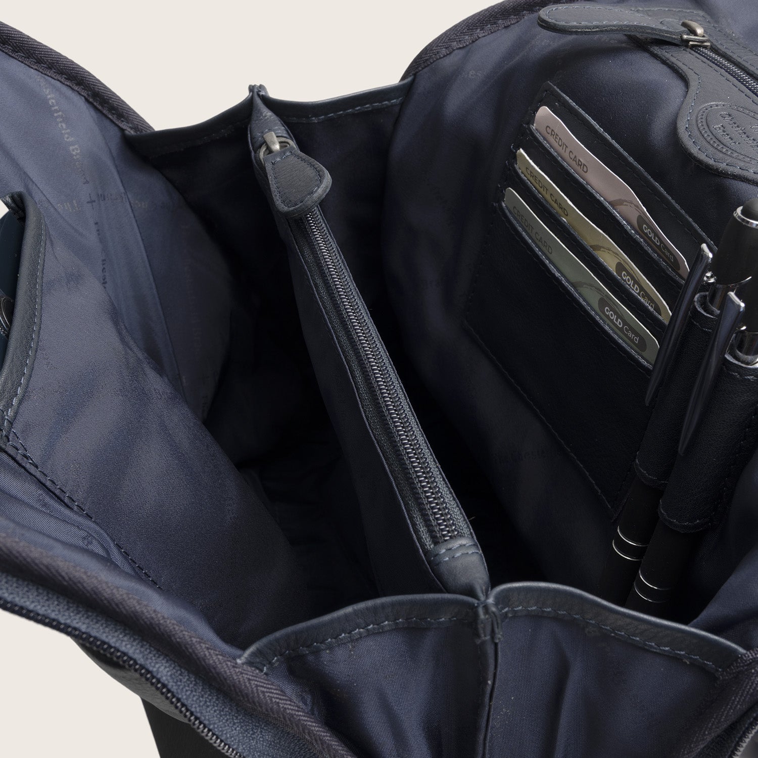 Leder Rucksack Navy Ilara