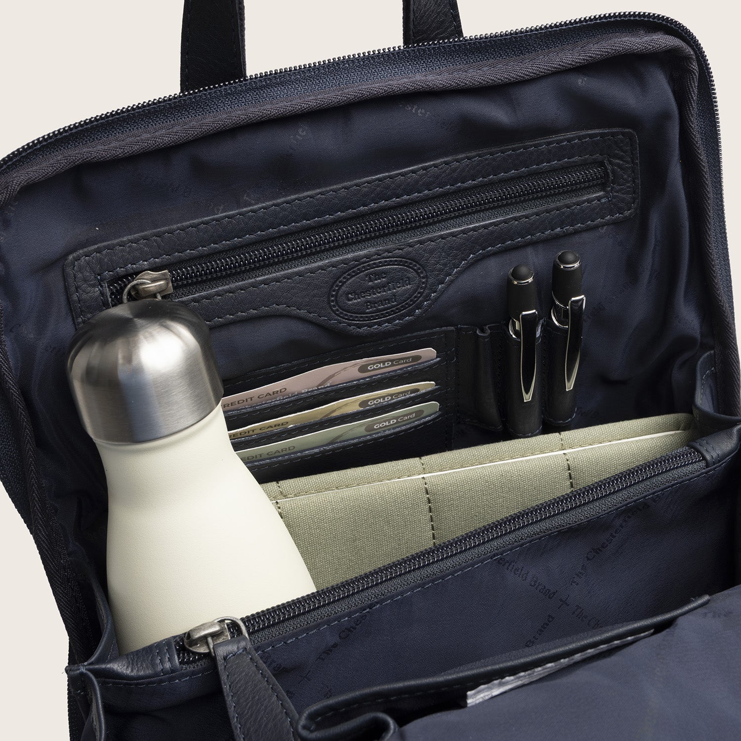 Leder Rucksack Navy Ilara
