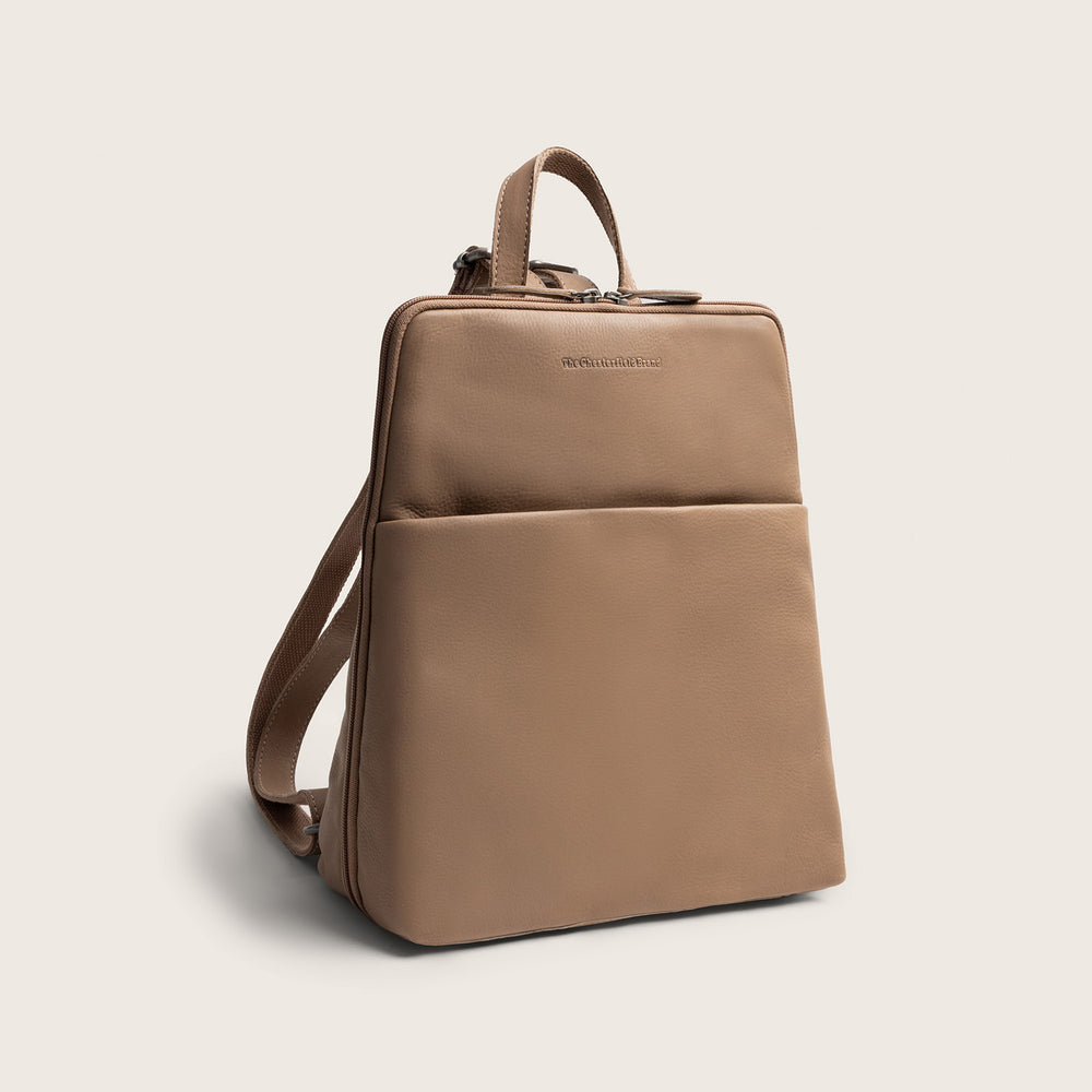 Leather Backpack Taupe Ilara
