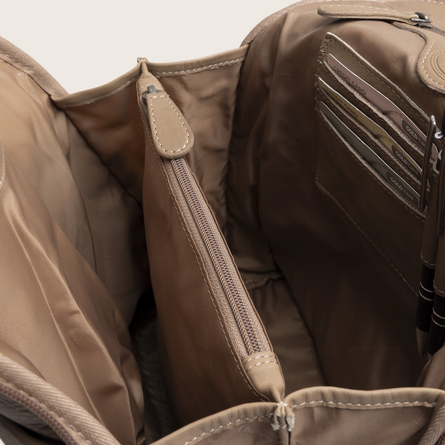 Leder Rucksack Taupe Ilara