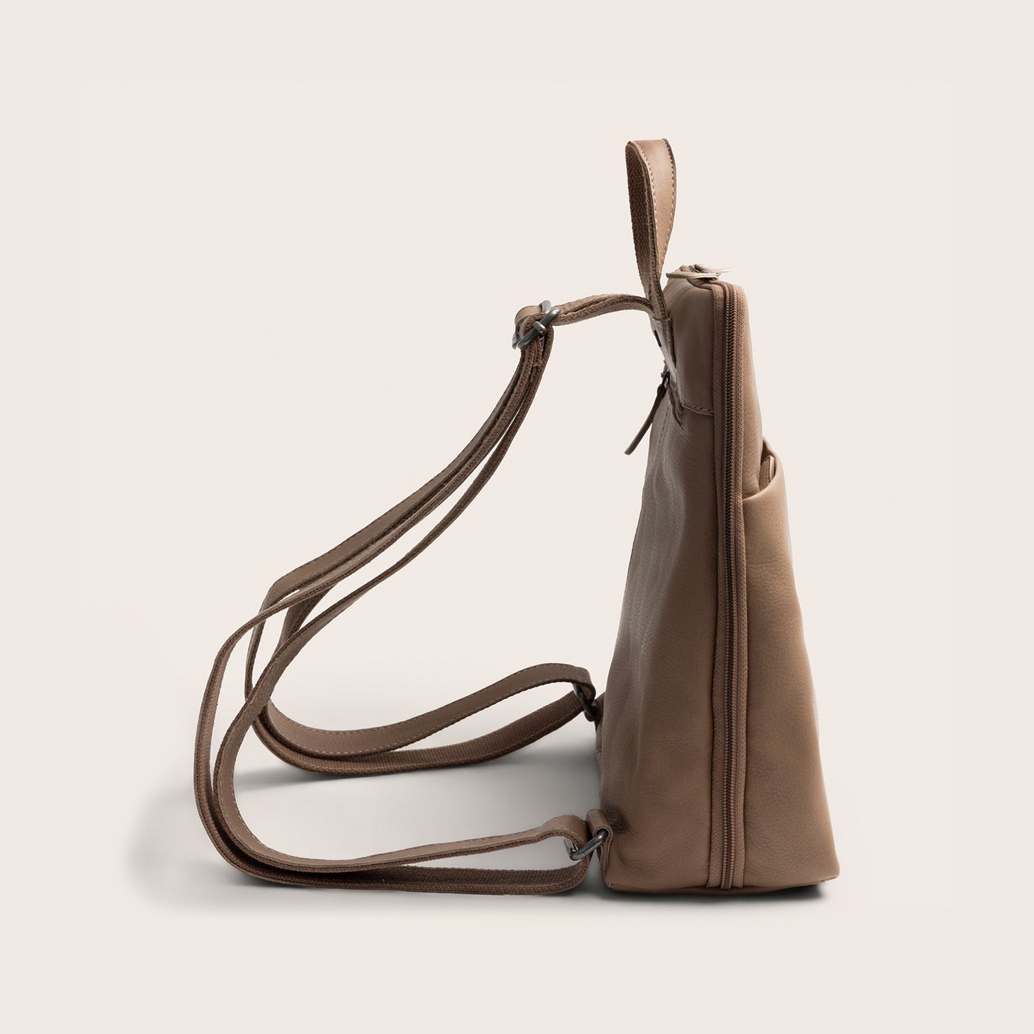 Leder Rucksack Taupe Ilara