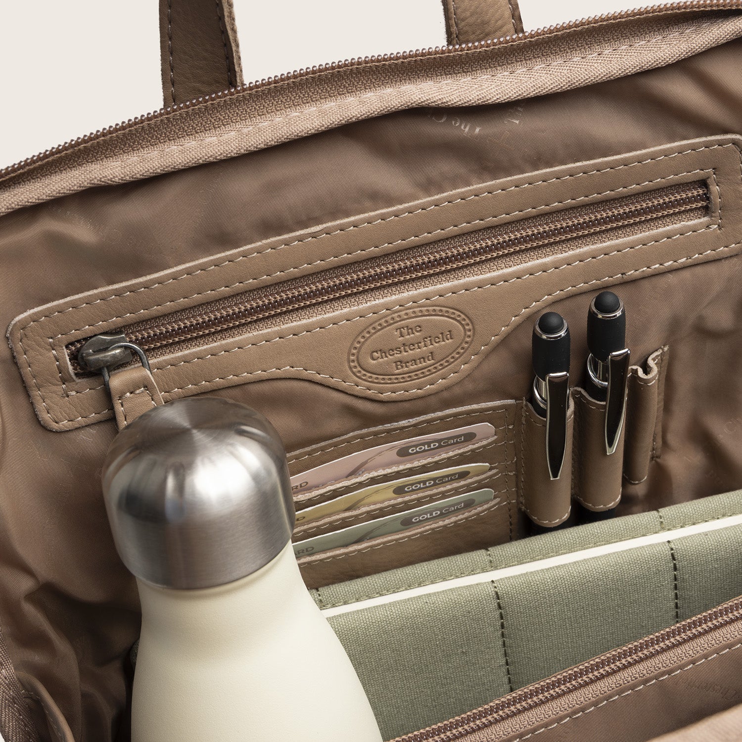 Leder Rucksack Taupe Ilara