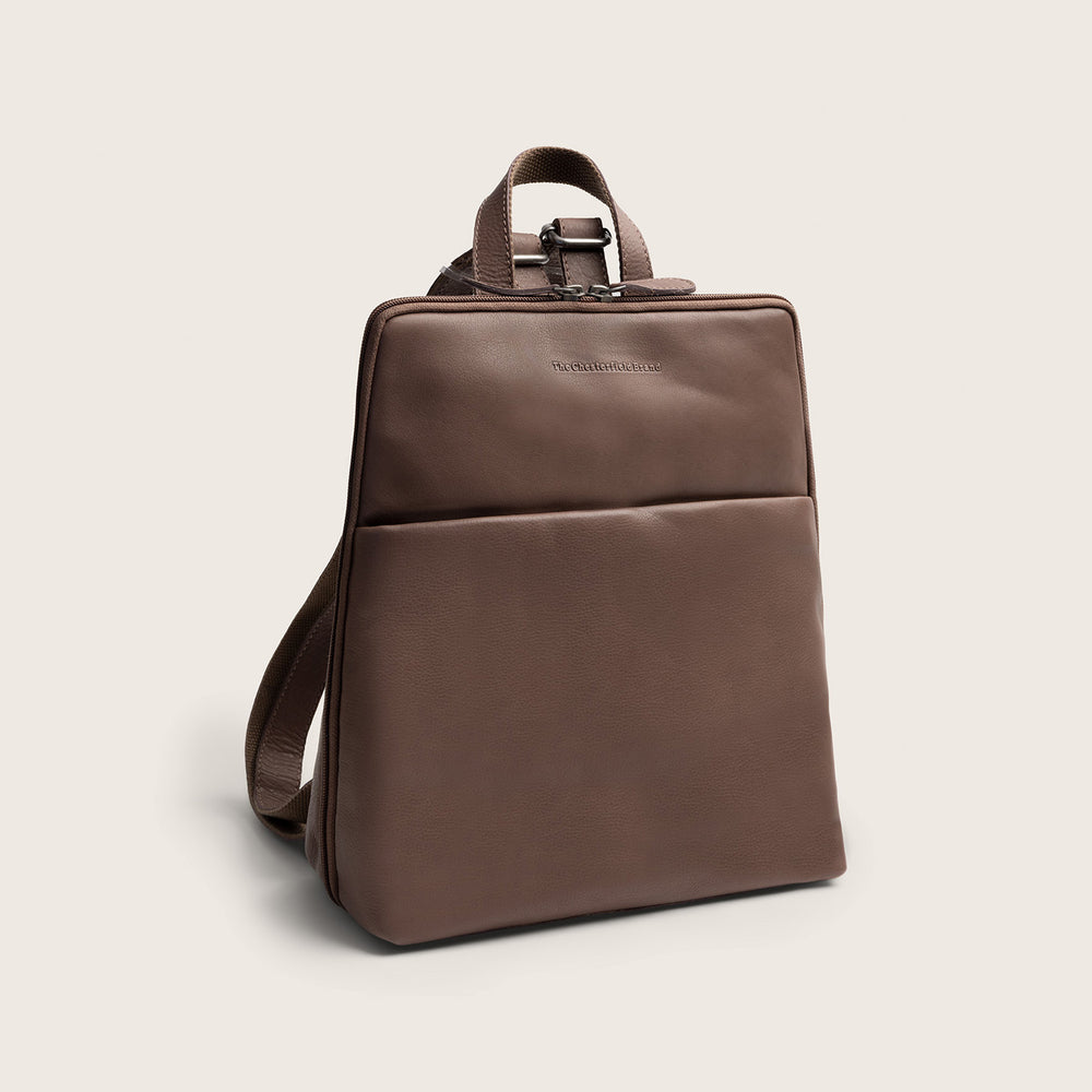 Leather Backpack Dark Taupe Ilara