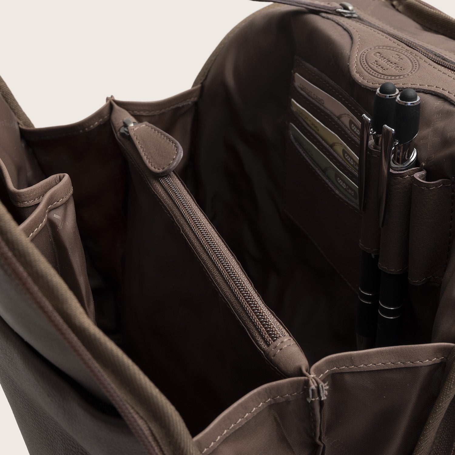 Leather Backpack Dark Taupe Ilara