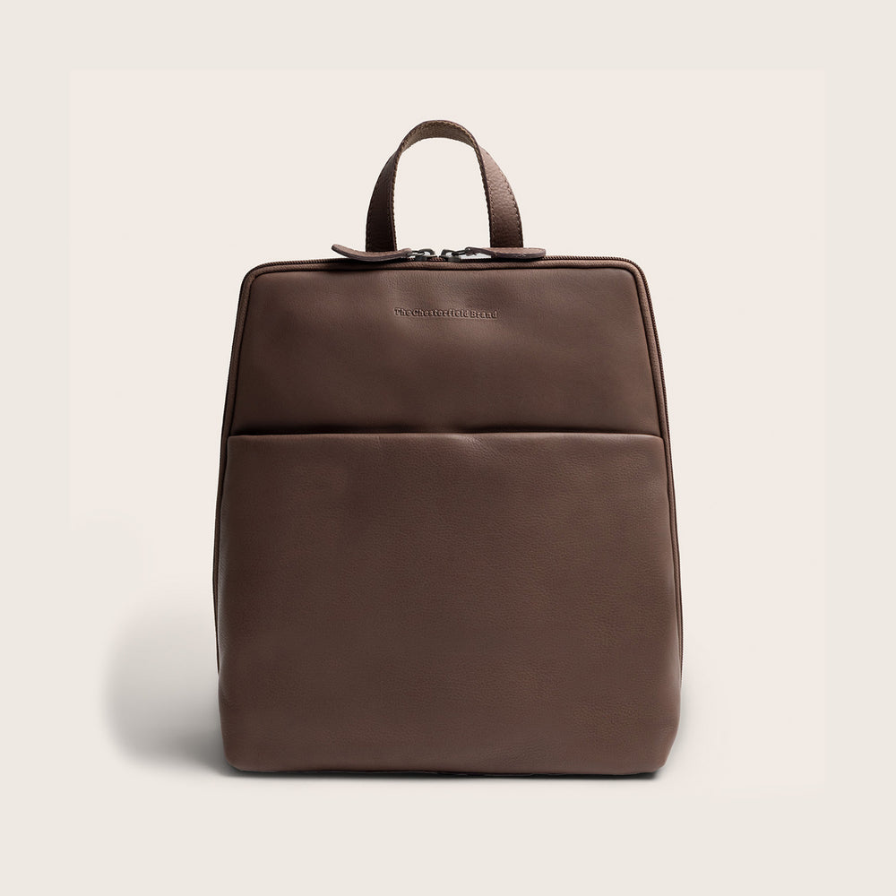 Leather Backpack Dark Taupe Ilara