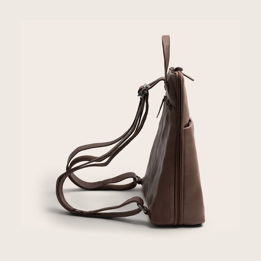Leather Backpack Dark Taupe Ilara