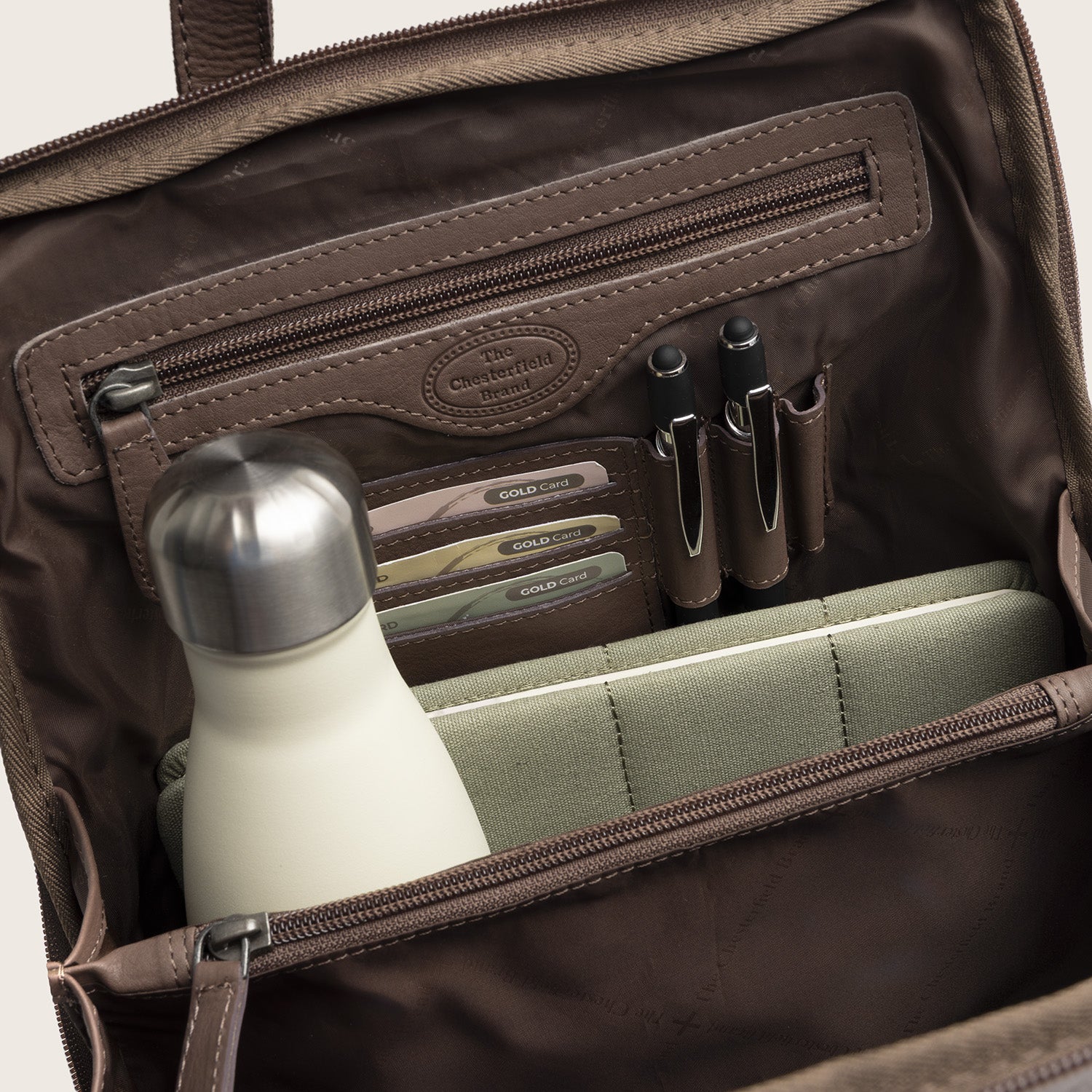 Leather Backpack Dark Taupe Ilara