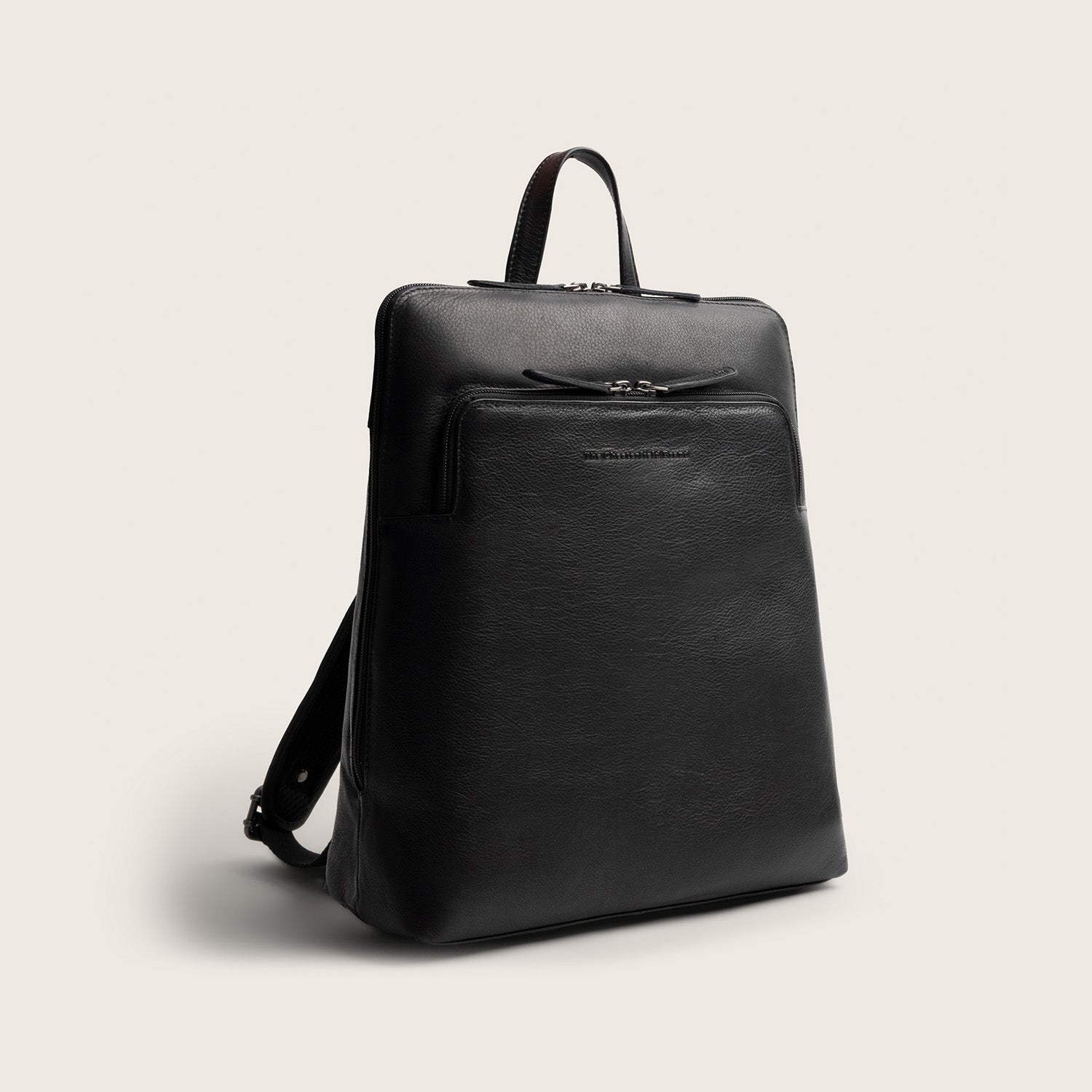 Leather Laptop Backpack Black Rosverra