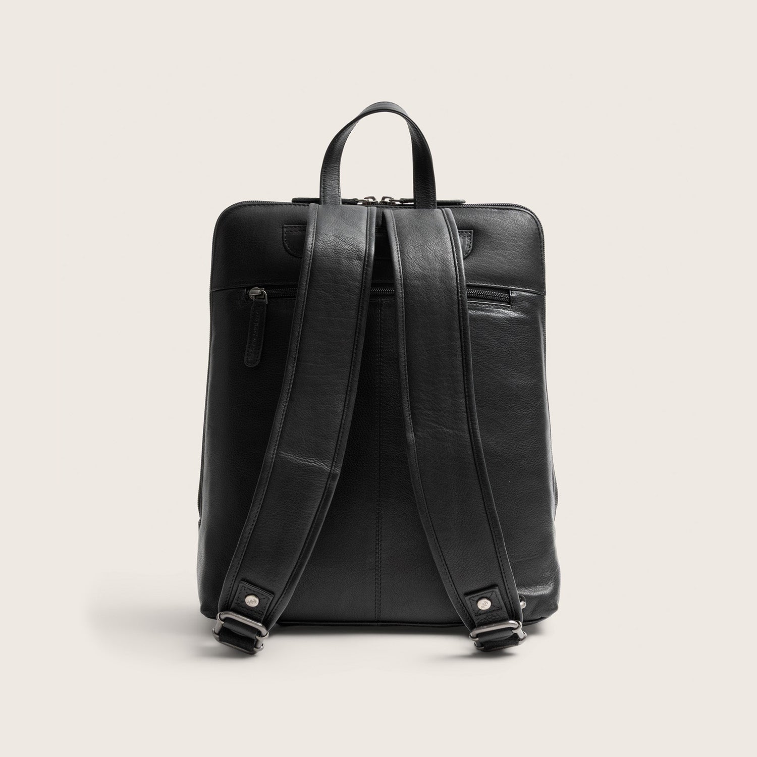 Leather Laptop Backpack Black Rosverra