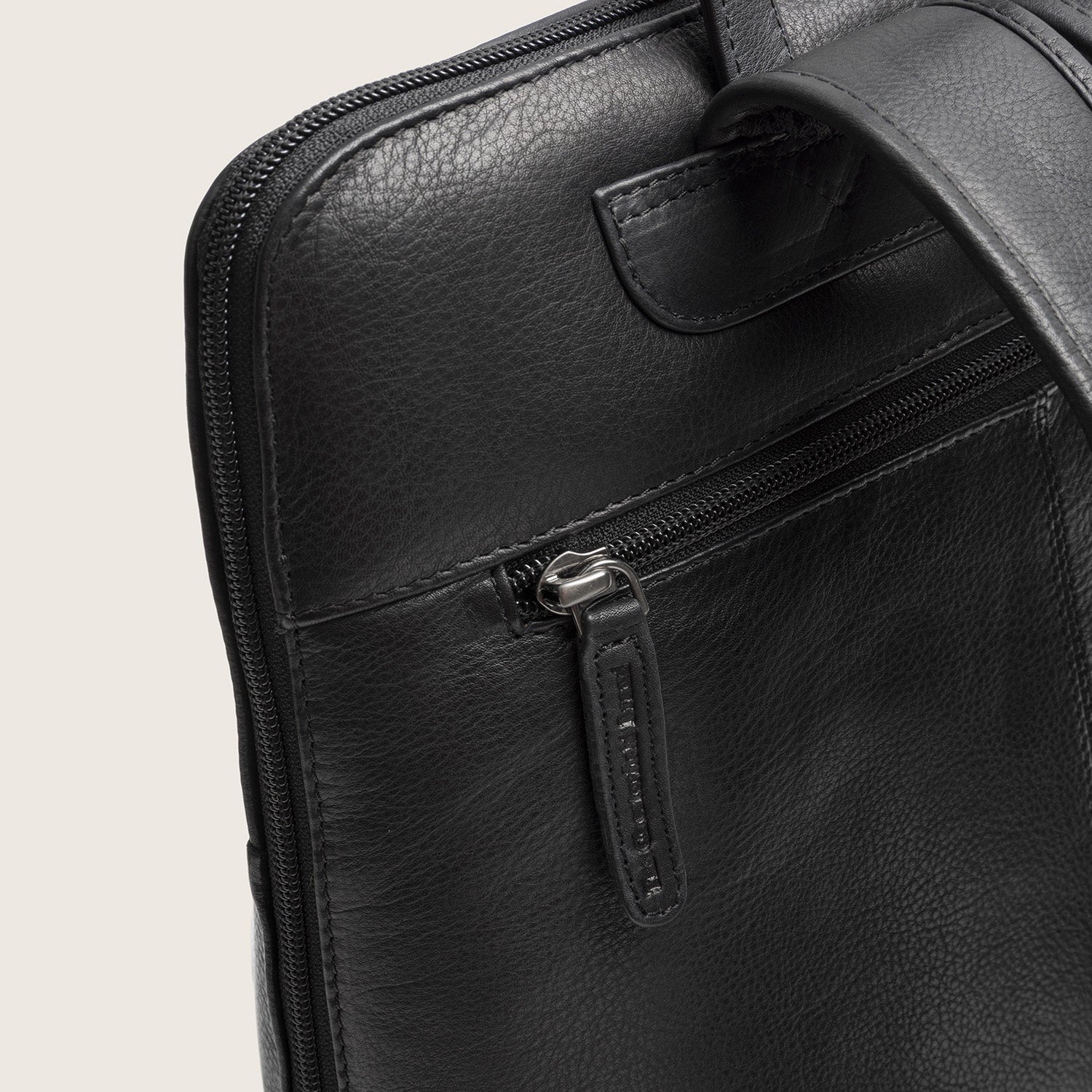 Leather Laptop Backpack Black Rosverra