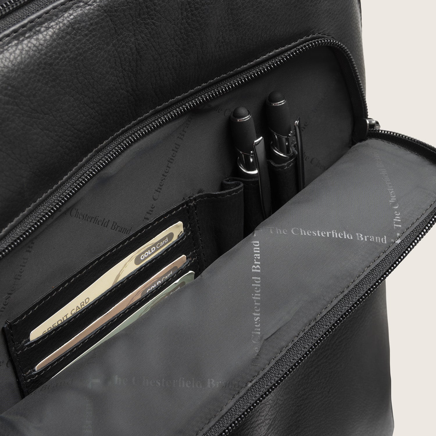 Leather Laptop Backpack Black Rosverra