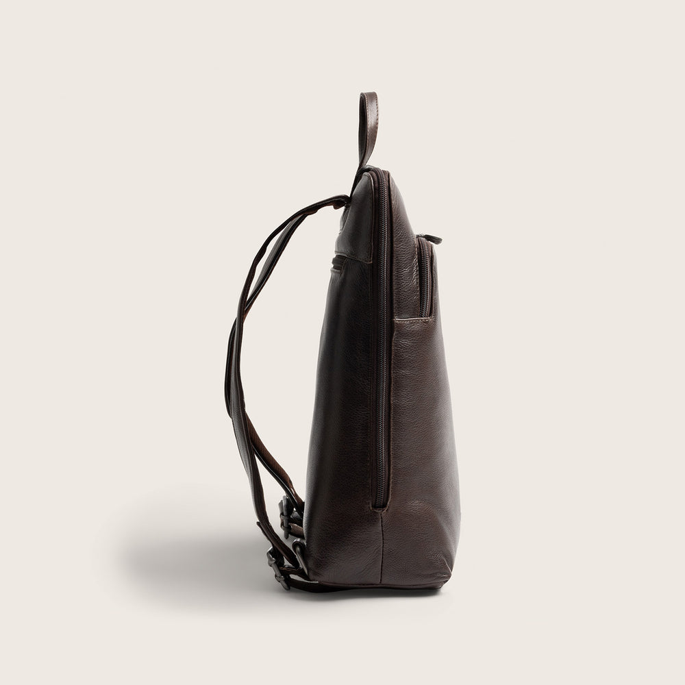 Leder Laptoprucksack Braun Rosverra
