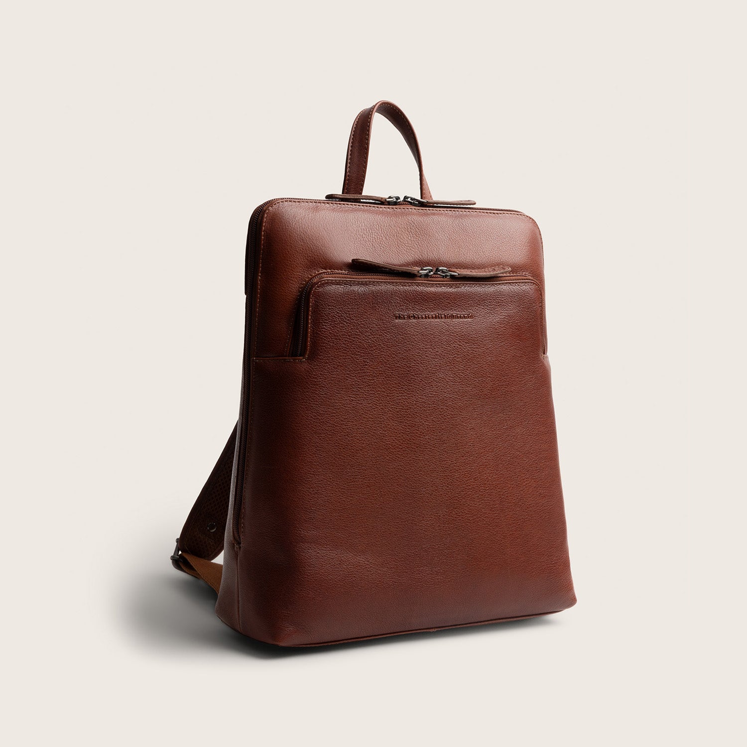 Leather Laptop Backpack Cognac Rosverra