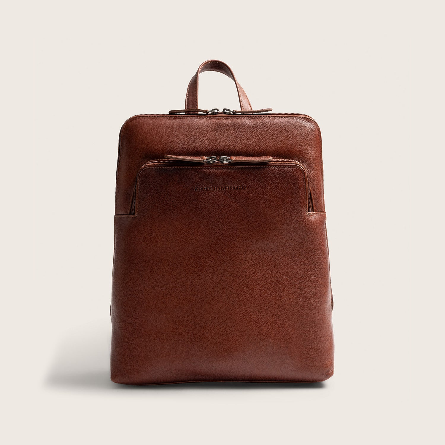 Leather Laptop Backpack Cognac Rosverra