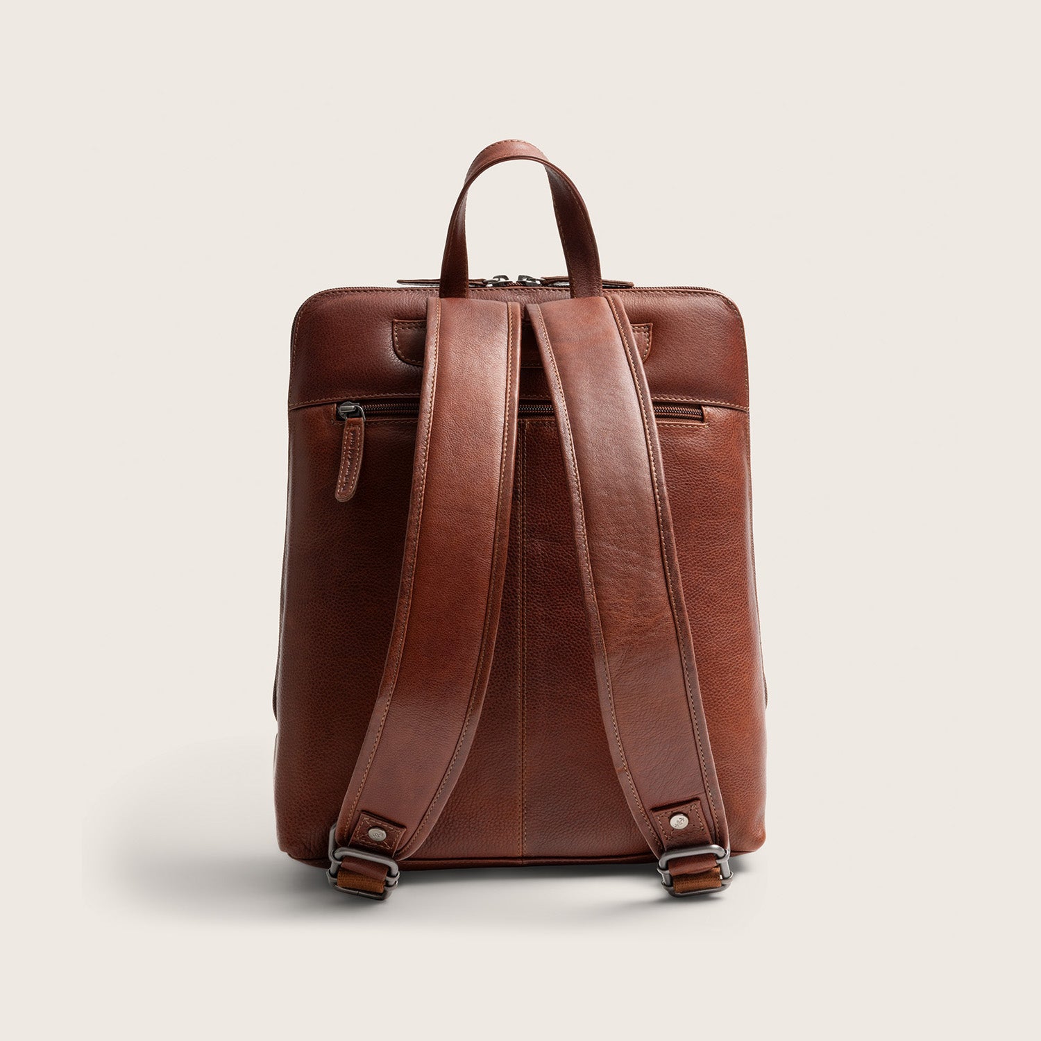 Leather Laptop Backpack Cognac Rosverra